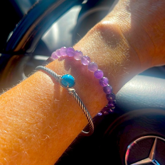 David Yurman Petite Chatelaine Turquoise & Sterling Silver Bracelet - Picture 5 of 9